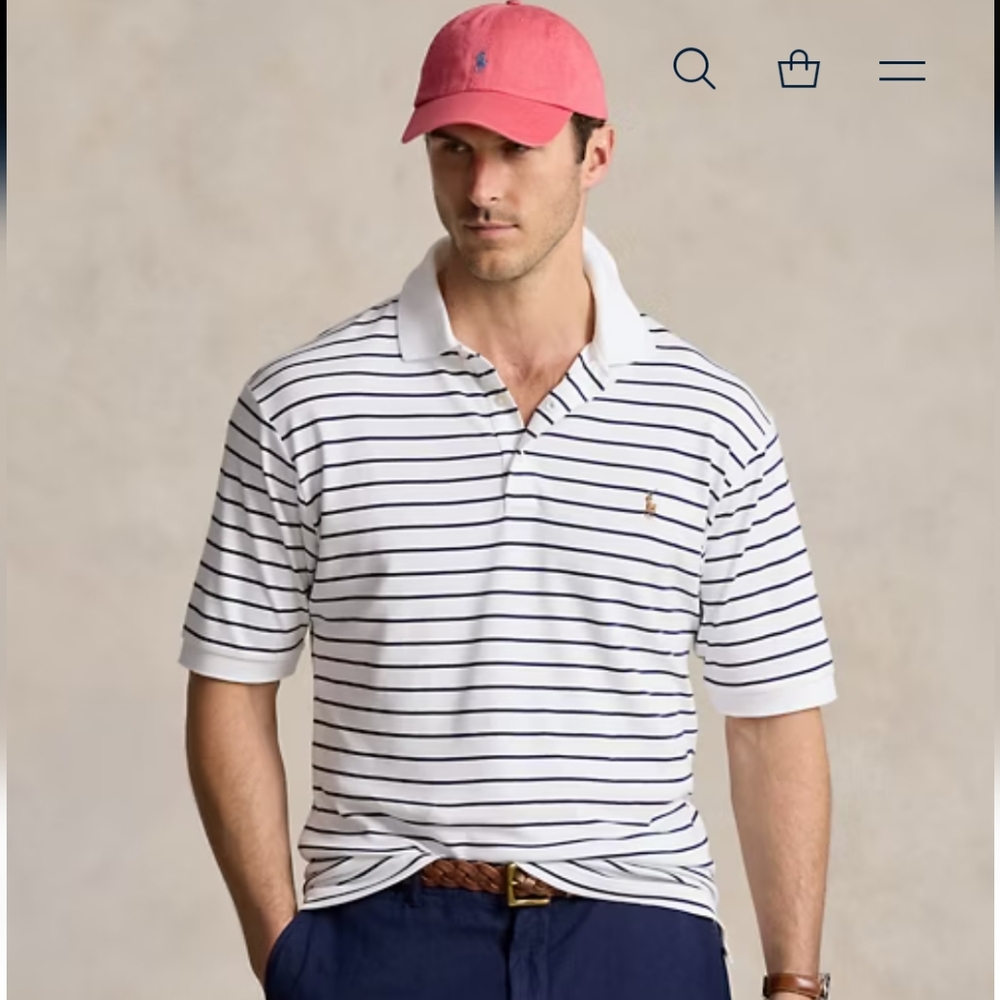 Polo by Ralph Lauren Striped Soft Cotton Polo Shirt. Size/ 3XB